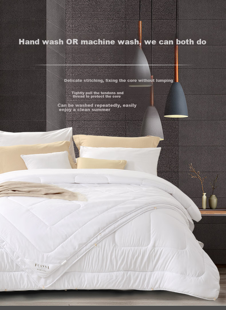 FUANNA Comfortable Seven-Hole Antibacterial Fiber Quilt, Pure Cotton Fabric, Winter Comforter, 7 Jin (3.5 Kg), 203*229cm, White 6