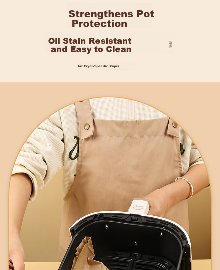 BJ Air Fryer Baking Oil-Absorbing Paper, 16cm, 100 Sheets, Disposable Paper Trays, Non-Stick Oven Liners, Camping Oil-Proof Paper 8
