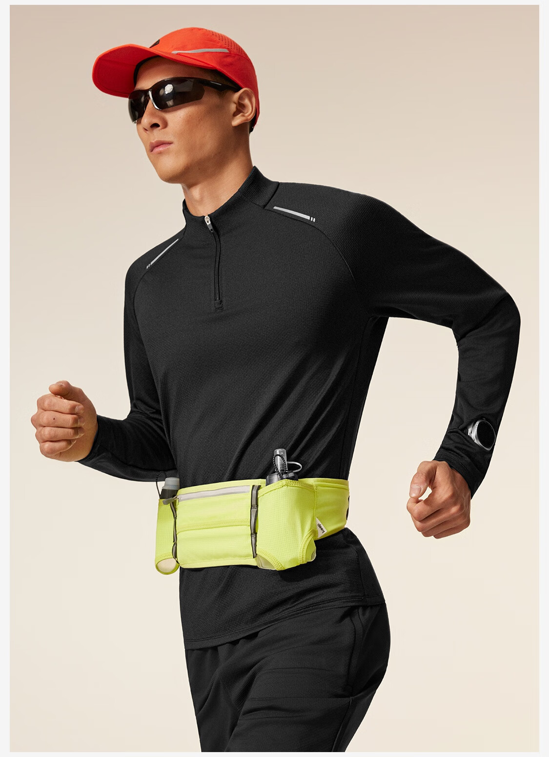 Keep Men's Sports T-Shirt Autumn Winter Breathable Quick-Dry Gym Half-Zip Stand Collar Running Long Sleeve Tee 8814 20