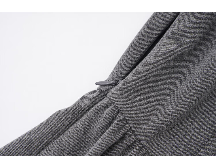 Demana [Reissue Elegance] Winter Colorblock Stand Collar Puff Sleeve Flared A-Line Knit Wool Blend Warm Women's Dress 3