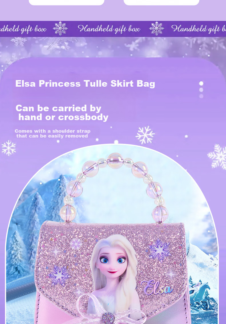Disney Elsa Princess Bag, for Ages 6-12, 9-Year Children's Toy, Birthday Gift for Girls, 8-Year Girl Frozen Elsa Hair Accessories 3