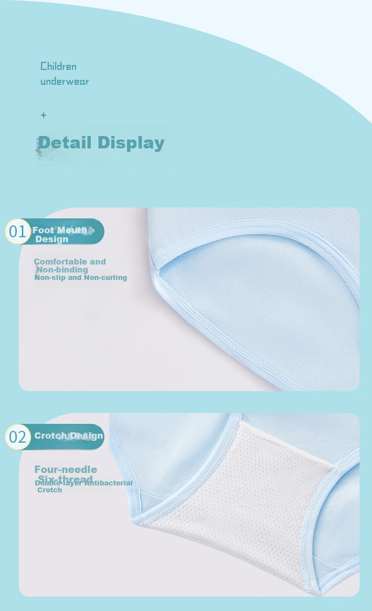 LangSha Children's Underwear, Girls' Panties, 5A Antibacterial, Teenage Developmental Period Triangle Briefs, 4-Pack, Blue Puppy Design, Size 140 12
