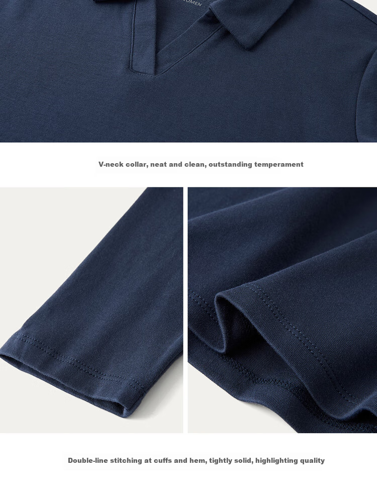 ZARA Long Sleeve Polo Shirt Women Autumn and Winter Pure Cotton Ladies Slim Fit V-neck Top 05315781 21