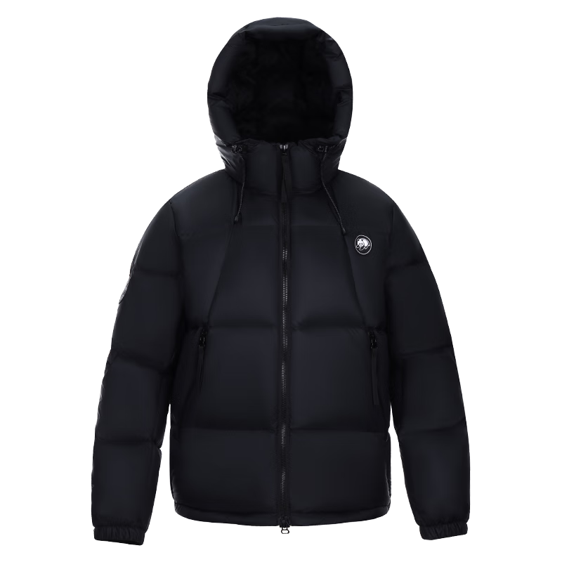 Panda Camel [Warm Pupu] Down Jacket Autumn Winter Ski Mountaineering Thickened Coat 9619X5 Phantom Black, XL