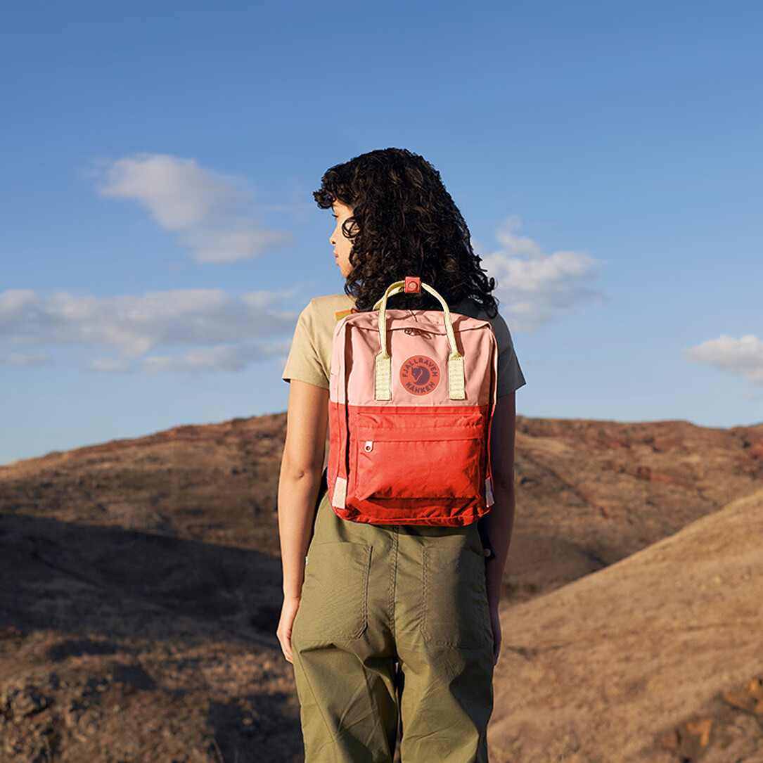 Fjällräven Kånken Classic Casual Backpack Student School Bag 23615-983-984 Hibiscus Red/Cotton 16