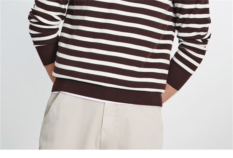Navikail Star Model Italian Small Sailboat Men's 25-Style Half-Open Collar Striped Casual Knit Sweater 1344045502 26