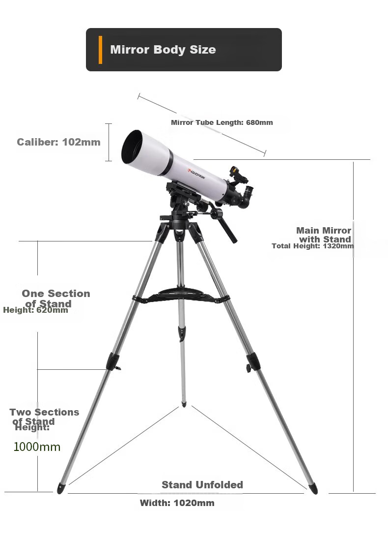 Celestron 80AZ High-Definition High-Power Astronomy Telescope for Stargazing Professional Deep Space Astronomy Student Science Gift 18