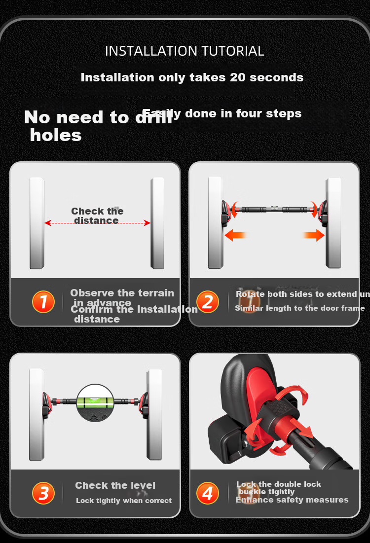 Peak Indoor Pull-Up Bar Fitness Equipment Exercise Hanging Bar Home Use Children Adults No-Drill Floor-Standing 22