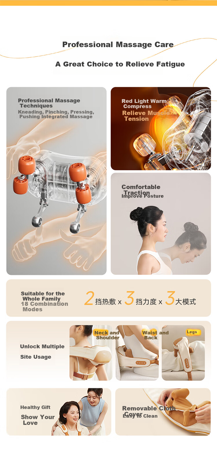 Bear Neck Massager, Cervical Massage Device, Shoulder And Neck Massager, Dual-Frequency Pulse Massager, Hot Compress Intelligent Massager, Birthday Gift for Women, Wife, Elders, Mid-Autumn Festival Gift 5
