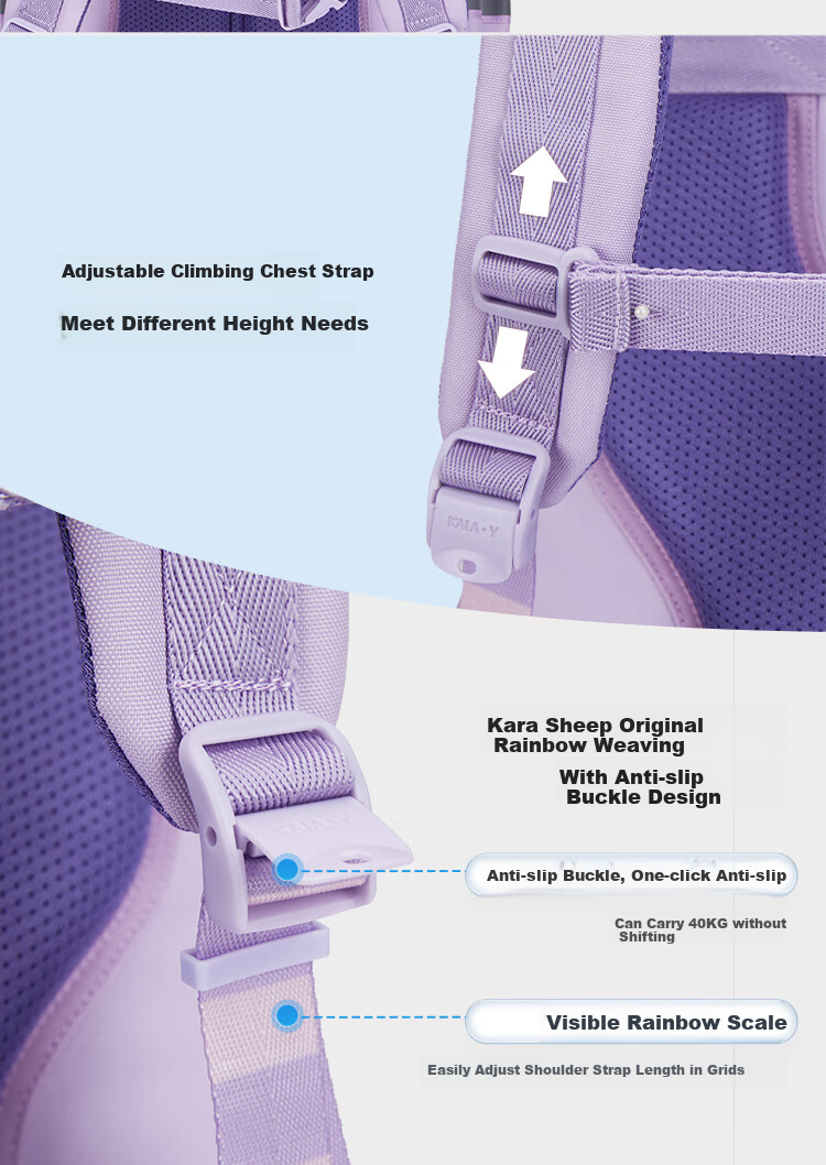 KALA·Y Backpack for Middle School Students, Stylish Ultra-Light Cloud Backpack for Primary School Grades 5-9, Stress-Relieving Unisex Shoulder Bag for Male And Female Students 5