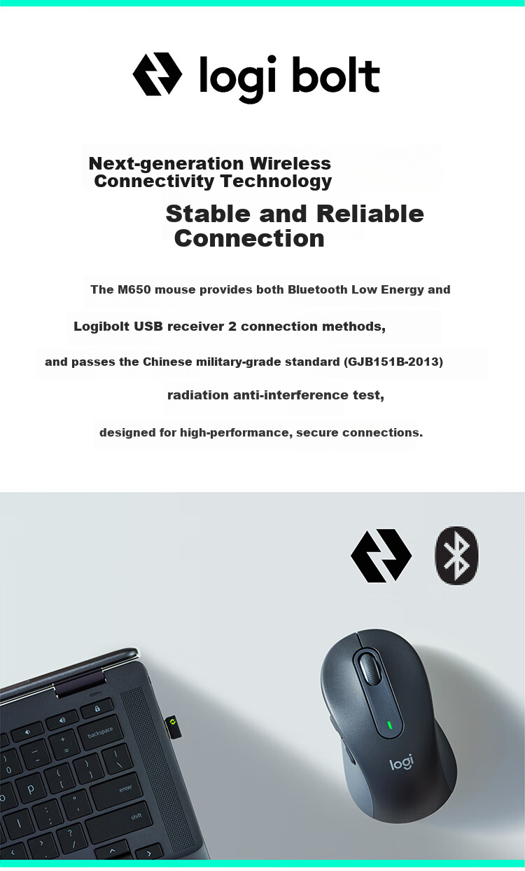 Logitech M650 Enterprise-Grade Wireless Bluetooth Dual-Mode Mouse for Apple And PC, Business Procurement Premium Series, Small And Medium-Sized Hand, Commercial Edition, Black M [Order Bonus] 5
