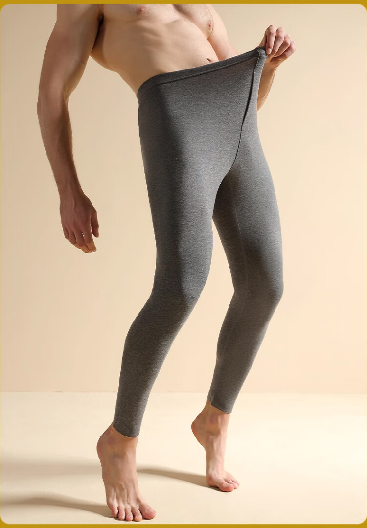 LangSha Men's Thermal Pants 2-Pack 10A Antibacterial Mite-Resistant Double-Sided Velvet Fleece Lined Autumn Long Johns 3