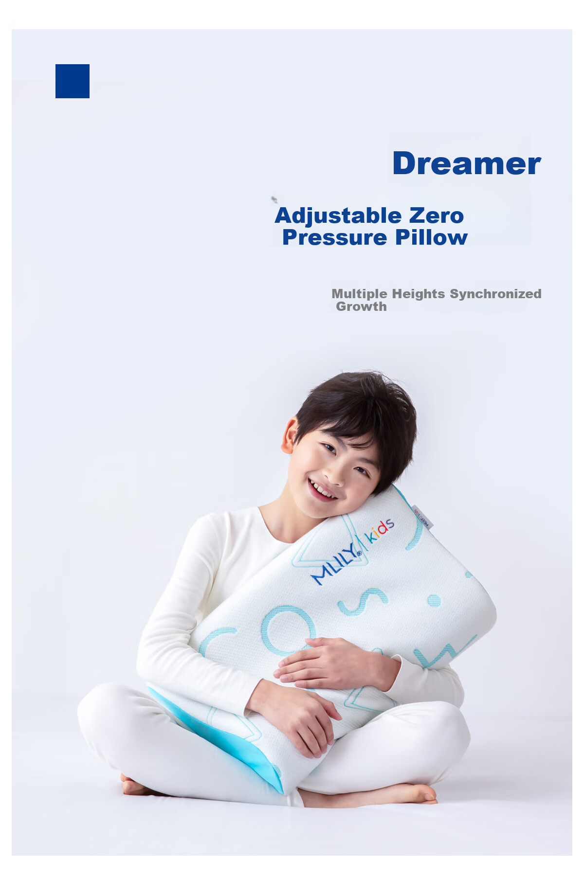 MLILY Zero Pressure Memory Foam Pillow for Elementary School Students, Adjustable Height, Suitable for Children Aged 3-6 Teenagers, Low Pillow Gift Box 1