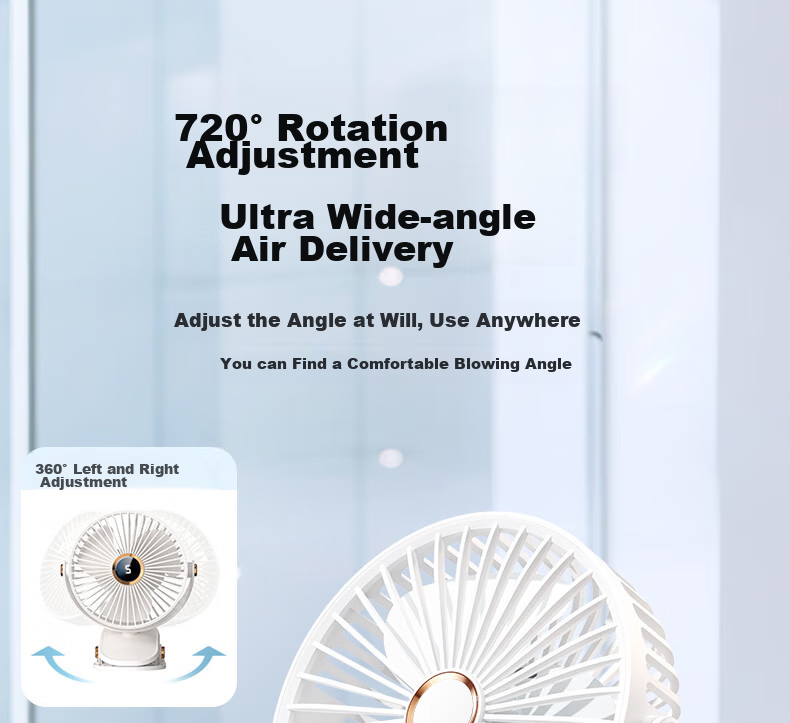 Kumeng Small Fan, Desktop Mini Cooling Air Conditioner, Quiet USB Rechargeable Clip Fan, Wall-Mounted for Dormitory Bed, Desktop Use in Bedroom And Office 19