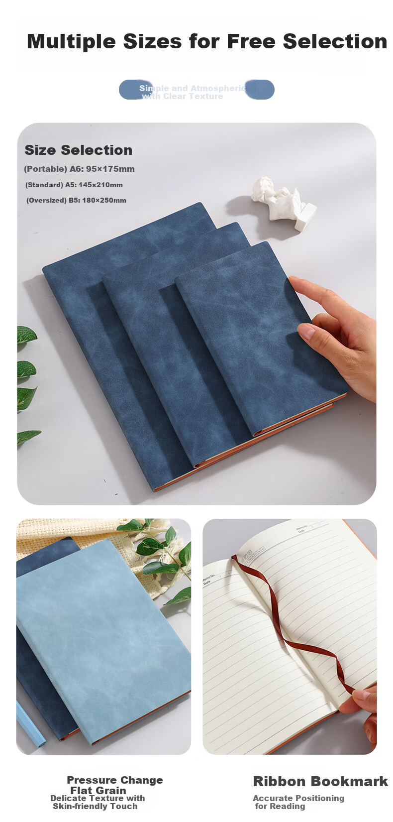 Xuchenwenju Notebook, A5 Size, Black, 100 Sheets, 200 Pages, Thickened, Sheepskin Cover, Work Diary, Meeting Record Book, Office Supplies, Student Writing Stationery, Customizable 9