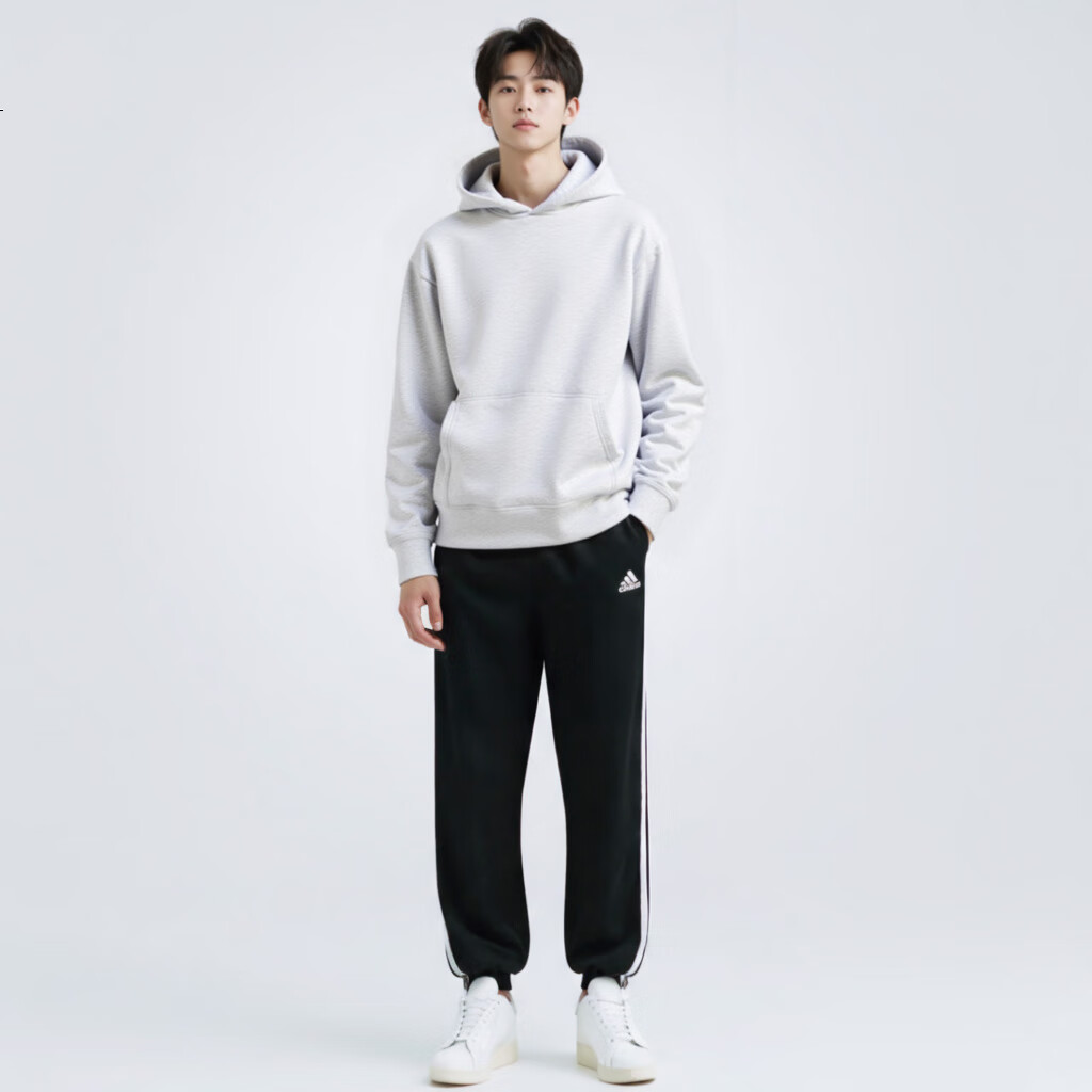 Adidas Originals Trefoil C Hoodie FT Couple Sweatshirt HK2936 Off-White M 3