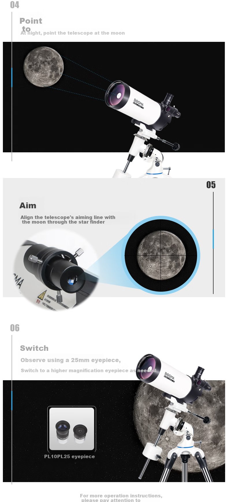 BOSMA Astronomical Telescope Mak-Tai 102/1400 (EM50), Professional Stargazing, High-Definition, High-Magnification, Deep-Space Photography 12
