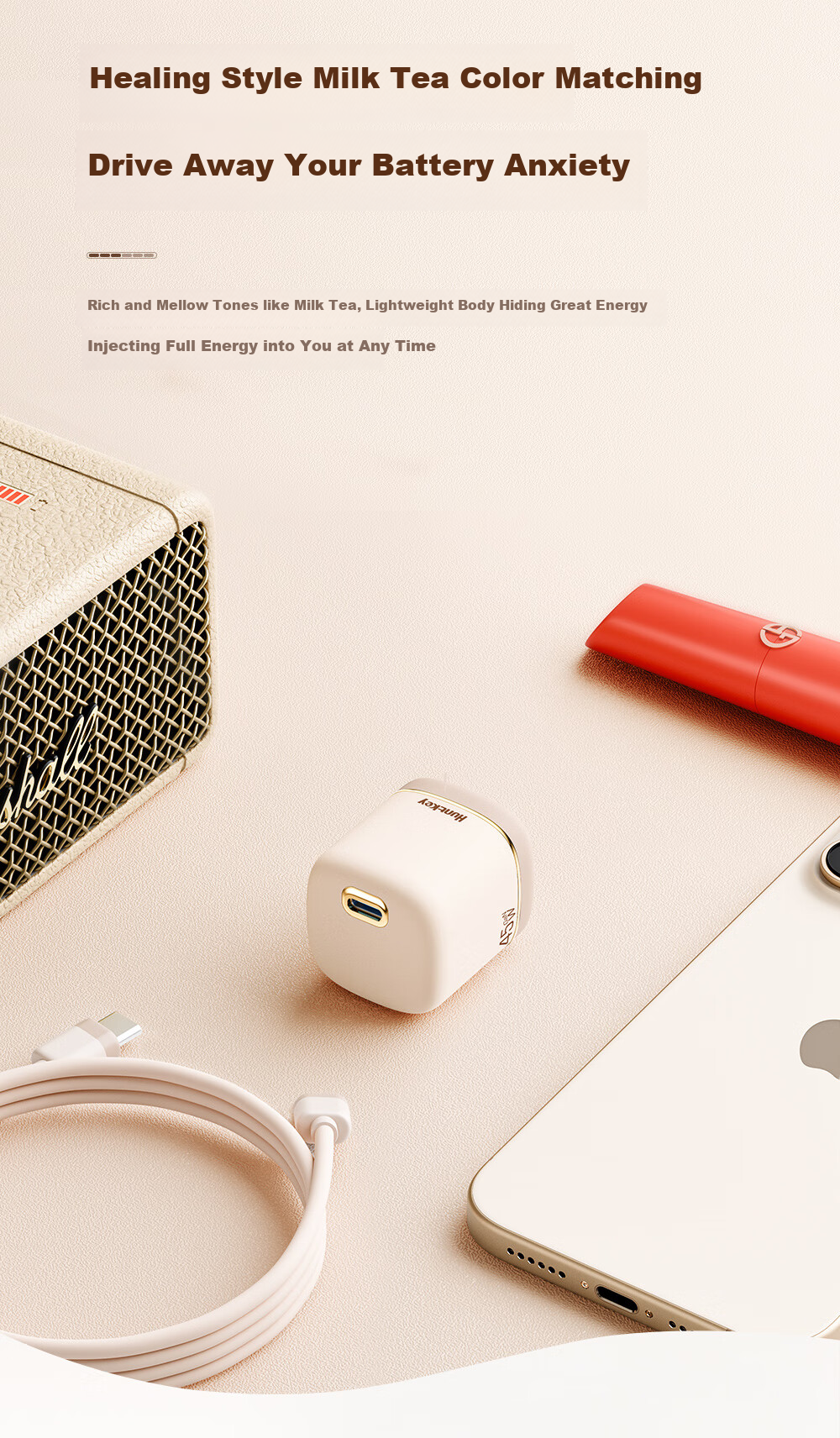 Huntkey AVS Protocol Fast Charger 45W GaN Charger Compatible with Apple iPhone 17/16/15 Pro Max and Tablets 40W Charging Adapter 5