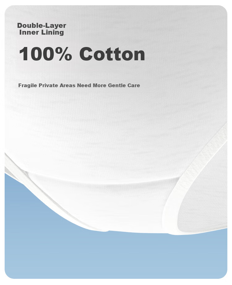 EMXEE Disposable Women's Underwear, 10A Antibacterial Grade Pure Cotton, Large Size, Daily Disposable, for Business Trips And Travel, No-Wash Panties, 4 Pieces, XL Size 3
