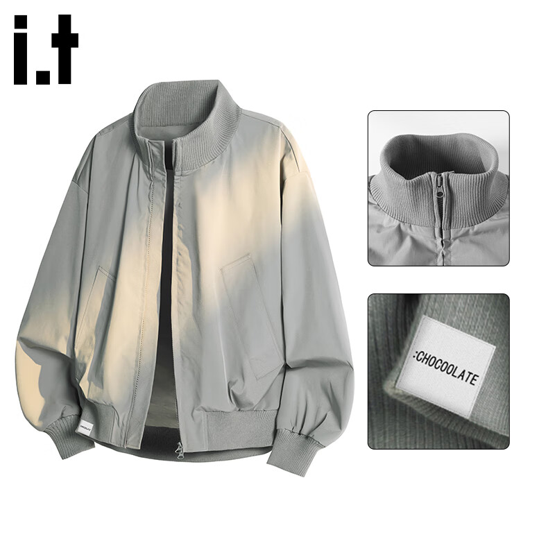 :CHOCOOLATE IT Commuter Loose Fit Jacket Men's Winter New American High Street Executive Casual Coat Gray 2XL