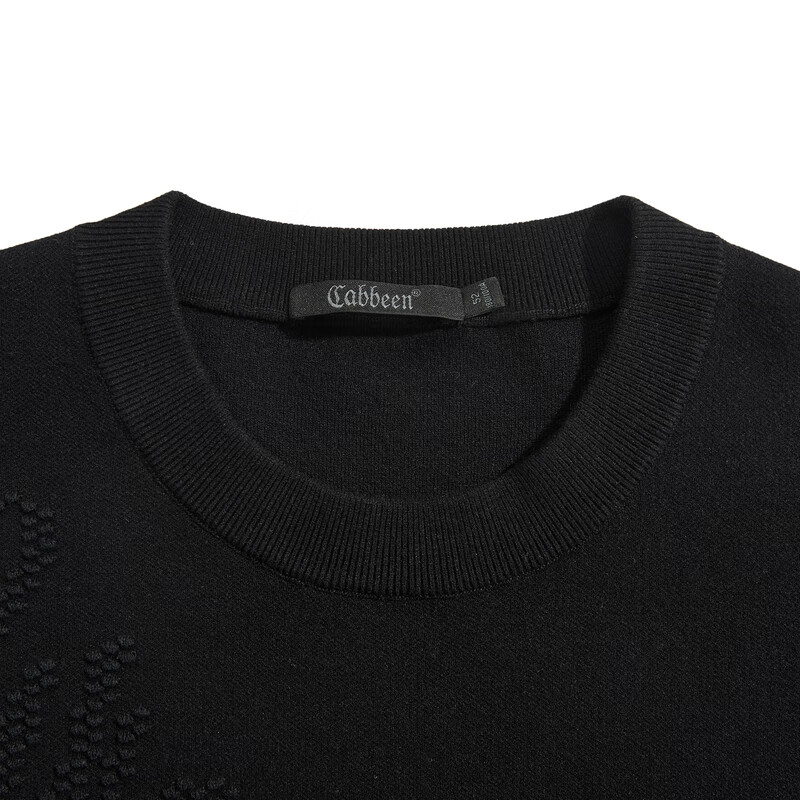CABBEEN Deodorizing Yarn Wool Knit Long Sleeve Men's Jacquard Sweater Winter Wearable Inner and Outer Layer