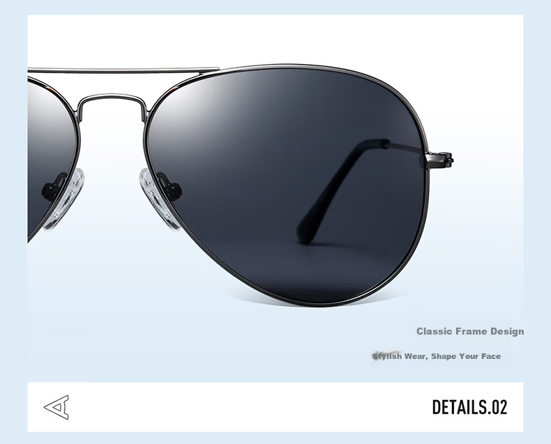 CAXMAN Sunglasses for Men And Women, Polarized Aviator Sunglasses, High Definition Driving Glasses, S1 Gun Frame with Gray Lenses 14