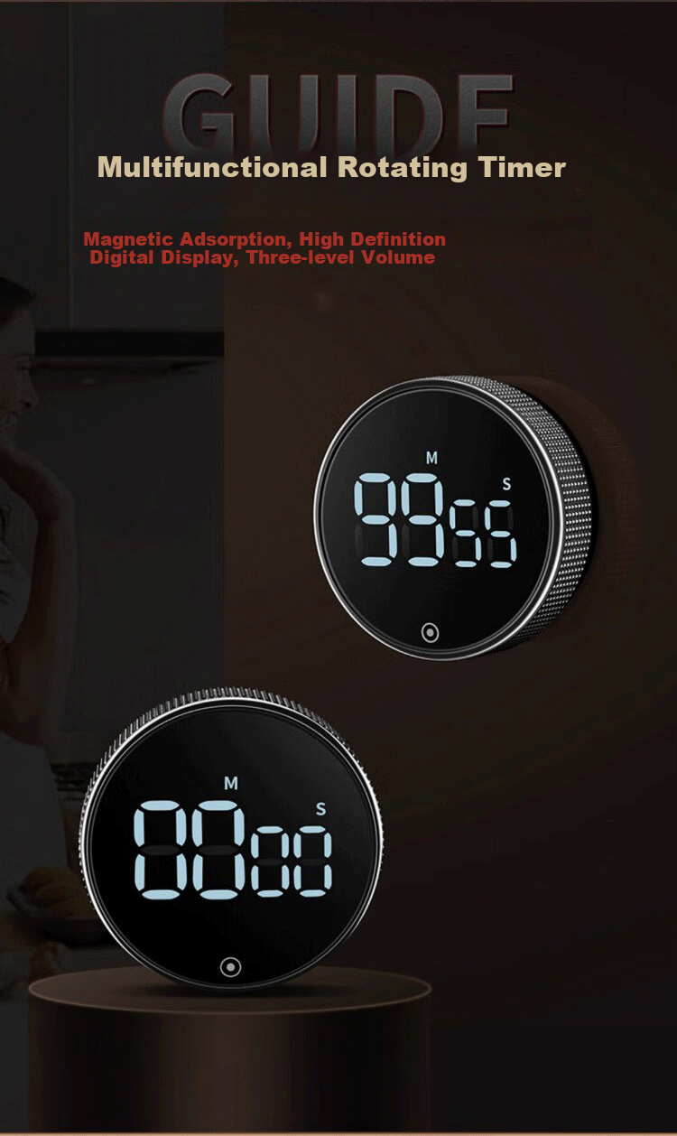 PAKCHOICE Kitchen Timer, Electronic Visual Timer, Magnetic Multi-Functional Time Management Tool for Children And Students 2