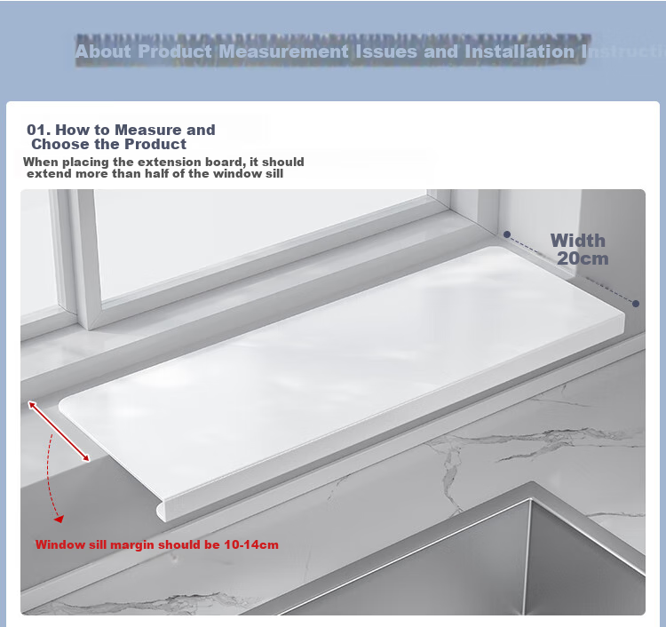 SHENGXITAO Expanded Kitchen Sink Window Sill Storage Rack No-Drill Magnetic Extension Plate Dish and Pot Holder 19