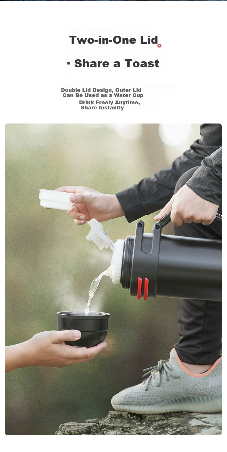 ASD Insulated Bottle, Outdoor Thermos, Vacuum Stainless Steel, Large Capacity, Sports Travel Car-Mounted Hot Water Bottle, RWS20P7WG-D 7