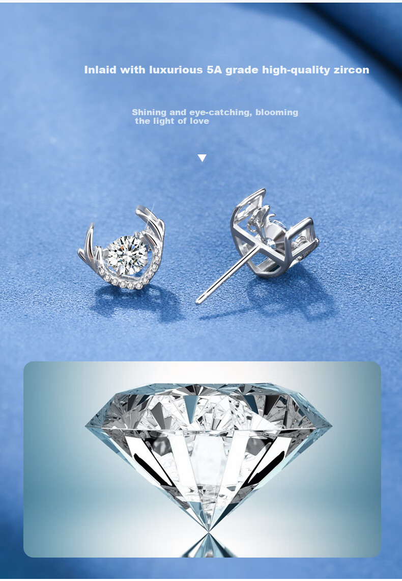 MANHE S925 Silver Stud Earrings for Women, New 2026 Style Ear Jewelry, Birthday Gift for Wife Or Girlfriend 7