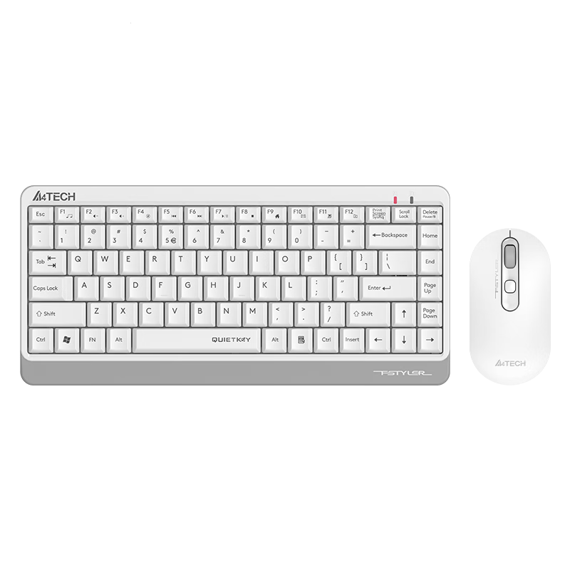 A4TECH FG1120Q, 86-Key Wireless Keyboard And Mouse Set, Compact Thin Film Portable Silent Keyboard And Mouse Combo, Ivory White, Wireless