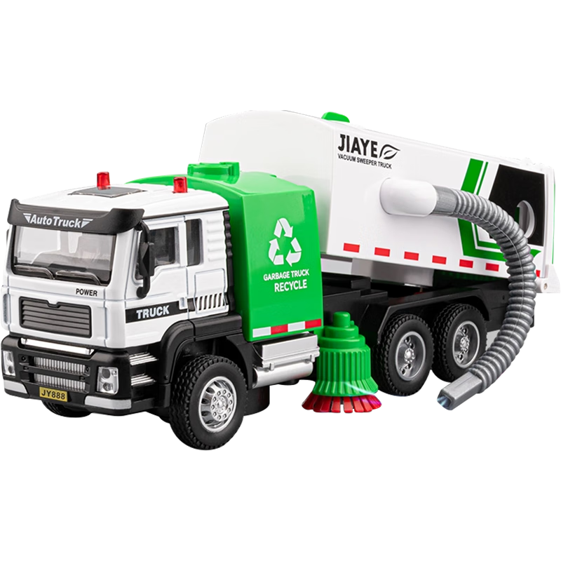 Chiyu Chewan Electric Vacuum Sweeping Car Alloy Toy Garbage Truck City Sanitation Cleaning Vehicle Model Boys Gift 6-1