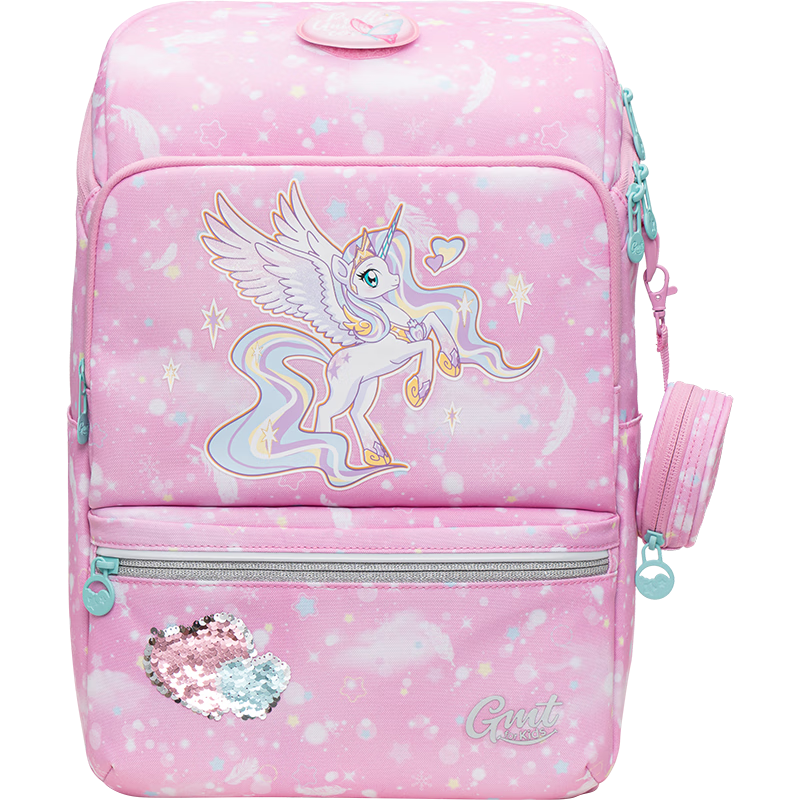 Gmt for Kids Children's Backpack Lightweight Spine-Protecting And Load-Reducing Shoulder Bag with Large Capacity, Gift for Grades 1-4, Girls' Unicorn Pink