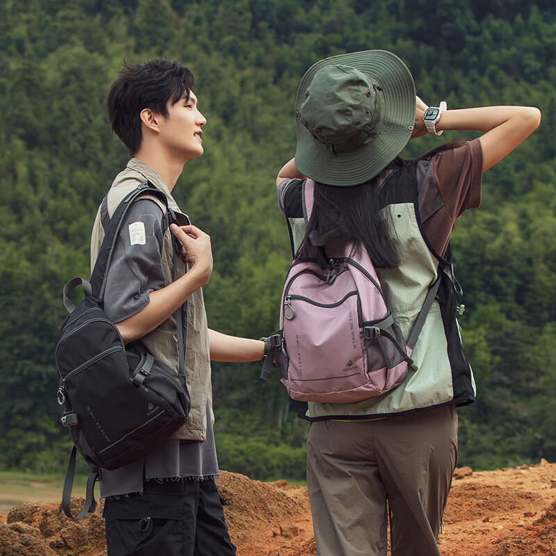 FOUVOR Outdoor Lightweight Foldable Travel Backpack Women Sports Hiking Mountaineering Bag Children's School Bag Lotus Pink
