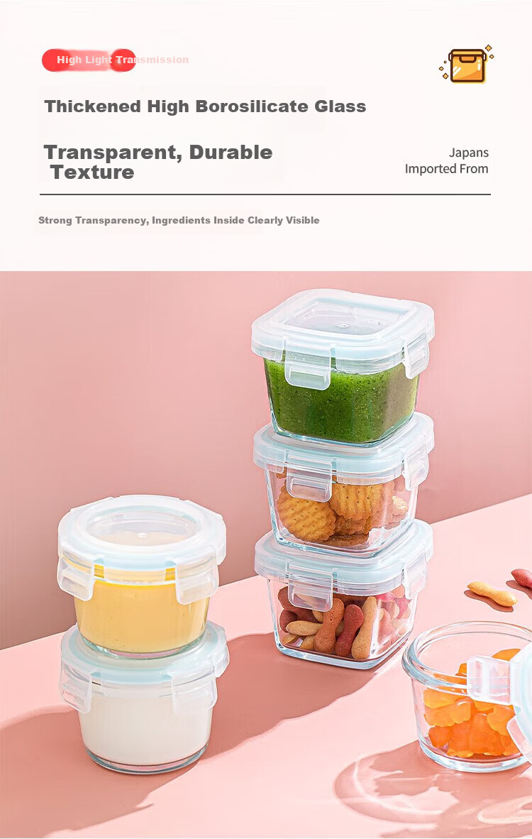 KATEI STORY Round Glass Lunch Box, Microwave-Safe Bento Bowl, Food-Grade Container for Office Workers, Soup And Meal Storage Box 5