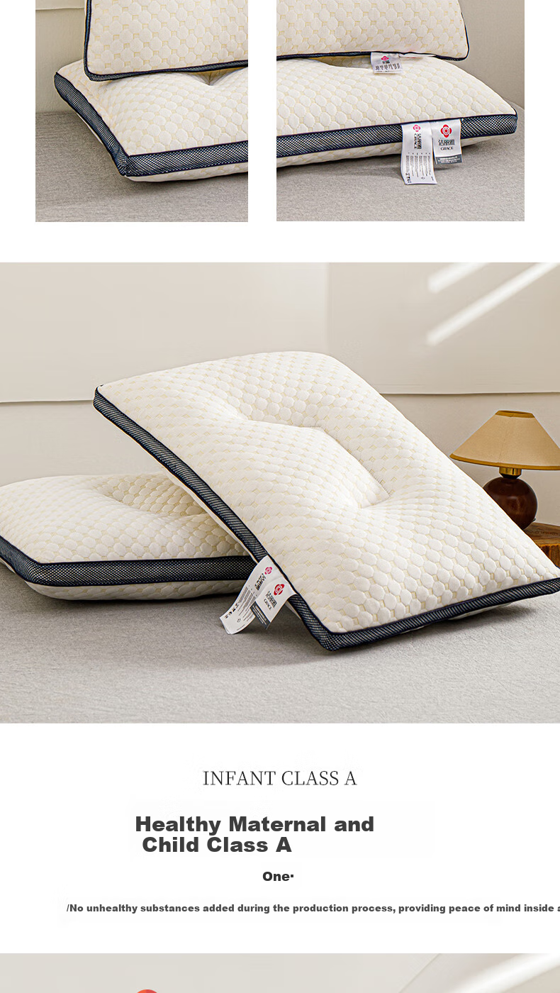 Grace Class A Pillow Core, Antibacterial Cervical Pillow, for Adults' Sleep, Deep Sleep 2