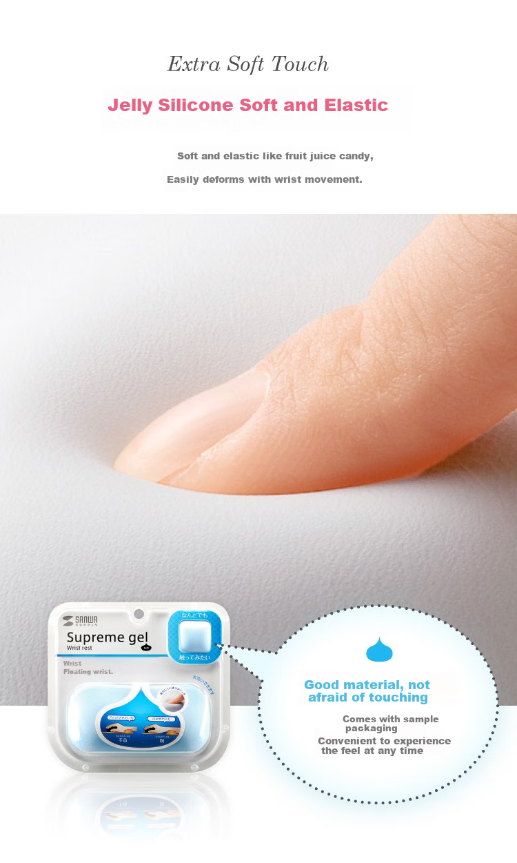 SANWA Gel Ergonomic Silicone Wrist Rest Mouse Pad Set, Solid Color Hand Support Wrist Pad, Soft And Washable, for Office And Gaming, White 6