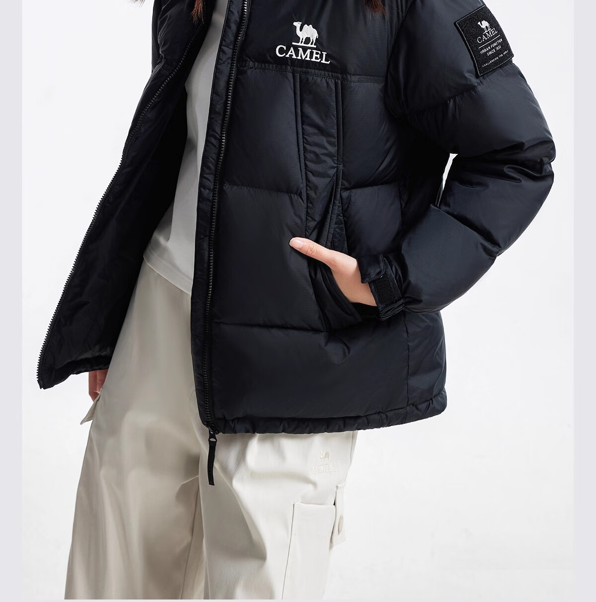 CAMEL Women's Down Jacket 2025 Autumn Winter New Thickened Warm Unisex Hooded Down Puffer Coat 1