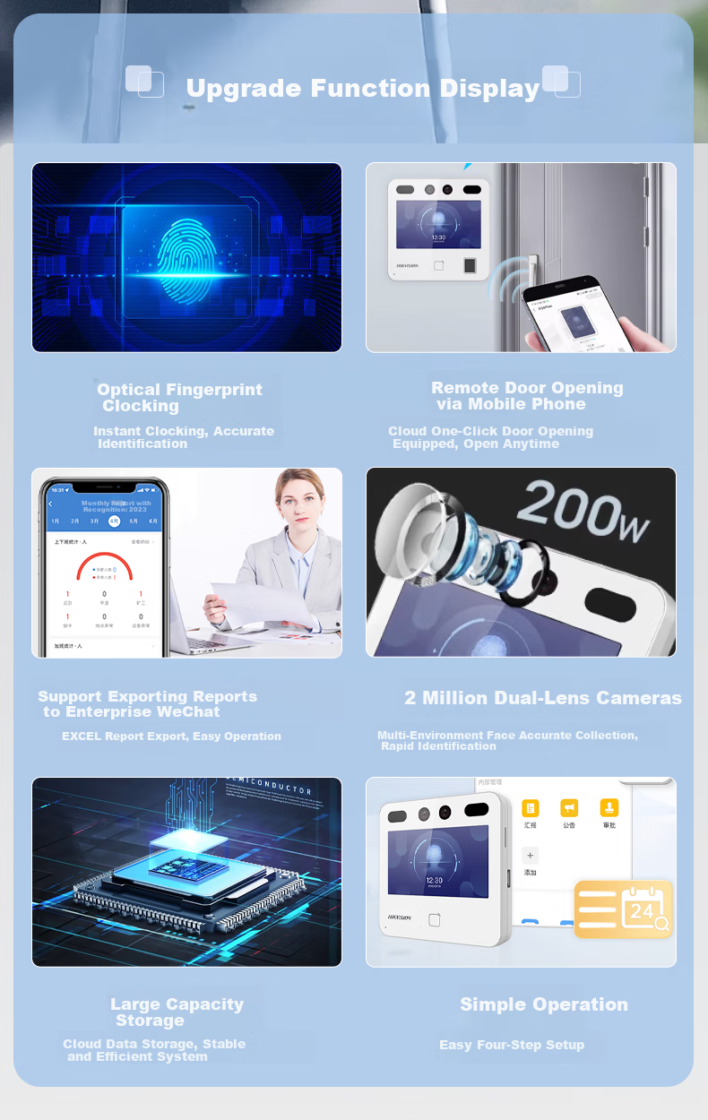 Qiyeweixin Facial Recognition Access Control And Attendance System All-In Machine, Employee Smart Face-Scanning Clock-In Device for Office, Mobile Remote Management to Unlock Doors 2