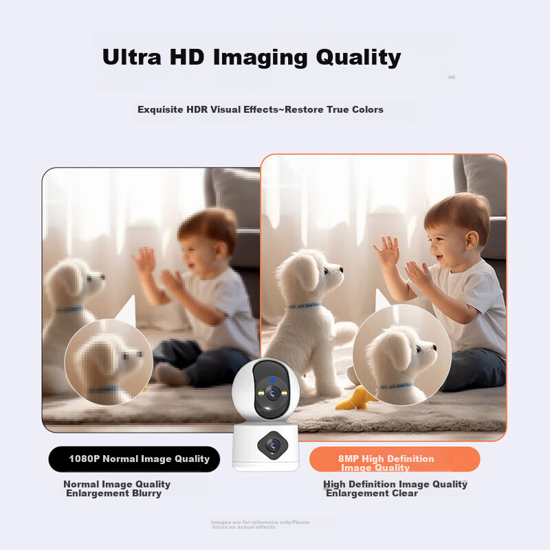 Newmine Wireless Home Camera AI Remote Monitoring Via Smartphone, 360-Degree Coverage with Night Vision, Panoramic View, Voice Control, 5 Million Pixel High-Definition Auto-Rotation Indoor PTZ Camera with Two-Way Audio 8