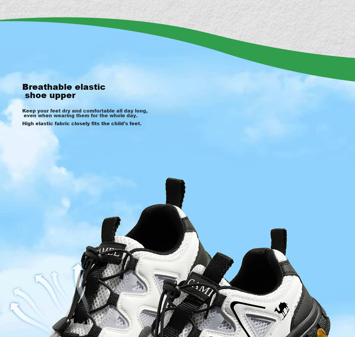 Camel Kids Hiking Shoes Spring Summer Creek Shoes Cute Outdoor Non-slip Toe Protection Sandals for Older Children and Parent-Child Models 3