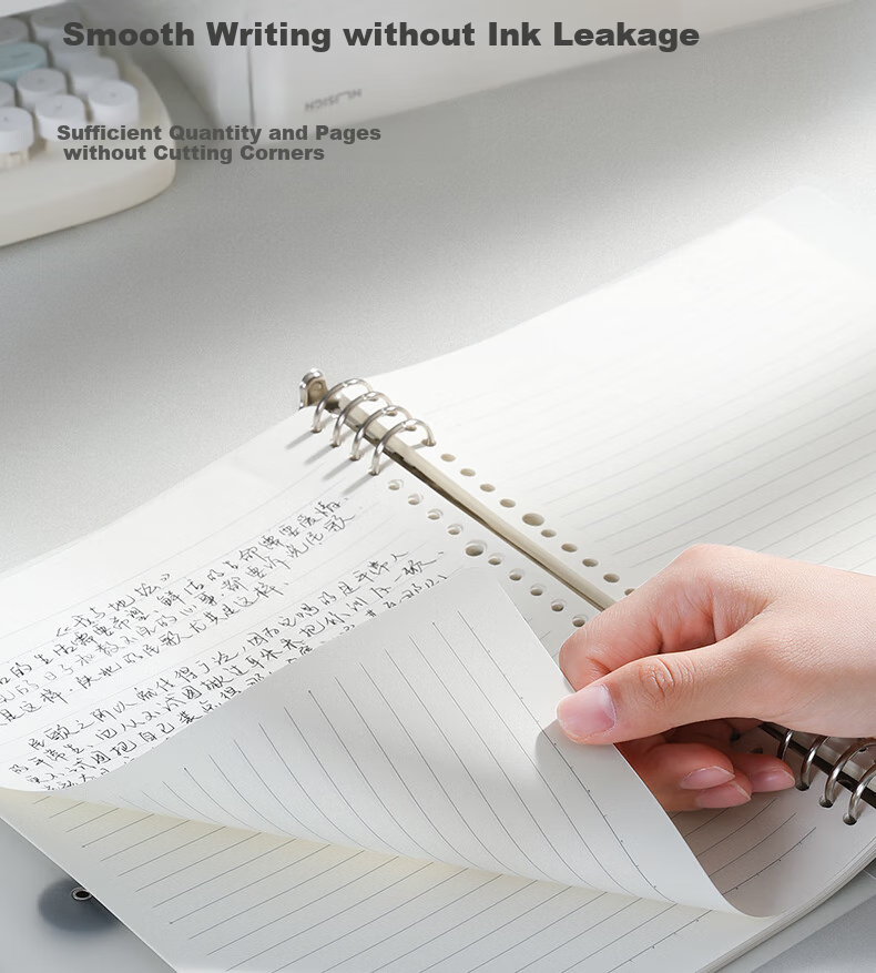 Deli B5 Flying Disc Buckle Loose-Leaf Notebook, Transparent Grid Refill Paper, 60 Sheets Per Book, HB560-3 8