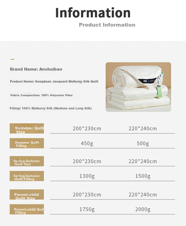 SOMERELLE 100% Natural Silk Comforter, All-Season Two-In Mother-Daughter Duvet, 220*240cm, Approximately 3.7+5.7 Ji 10