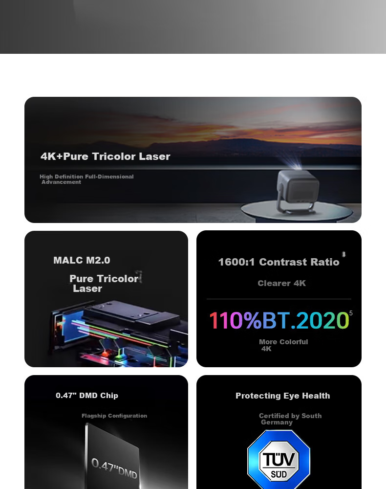 JMGO N1S 4K Special Edition Tri-Color Laser PTZ Projector Home Use 1500 CVIA High Brightness 4K Ultra HD Smart Home Theater National Subsidy 38 Goddess Festival Gift 3