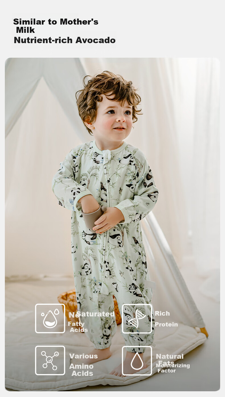 EMXEE Baby Sleeping Bag, Avocado Split-Leg Design, Anti-Startle Infant Sleeping Bag, Pajamas for Autumn And Winter, 6 Layers 5