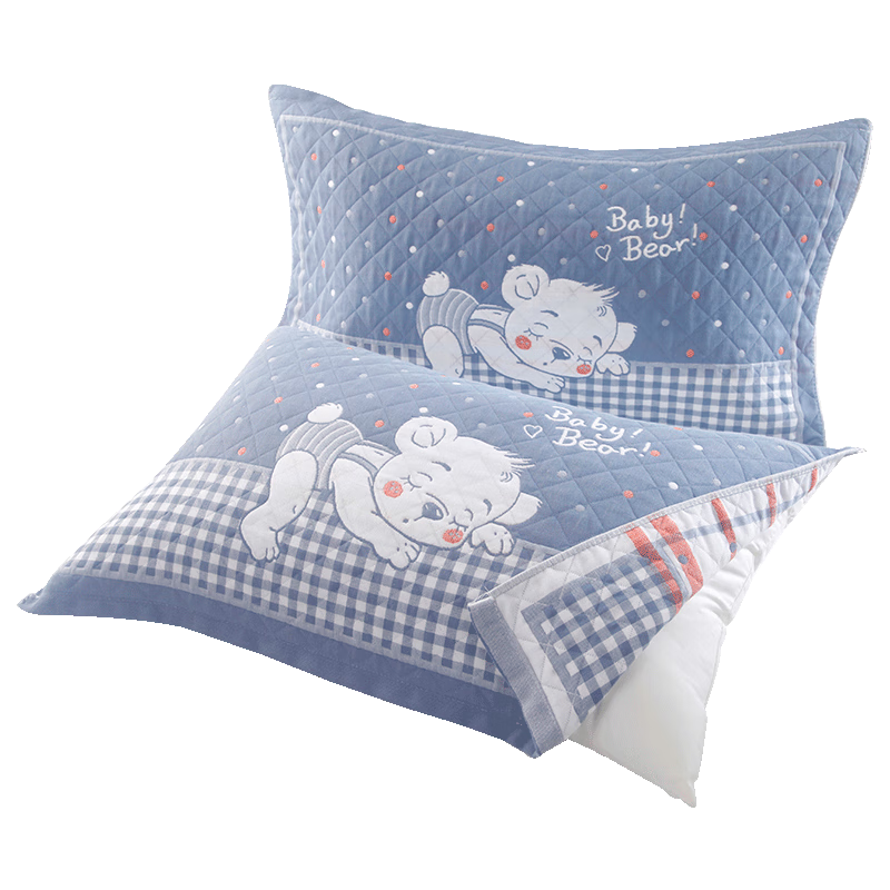 Grace 7A Antibacterial Three-Layer Gauze Pillowcase Thickened Moisture-Absorbing Breathable Pillowcase Polka Dot Bear 78*52cm Single Pack