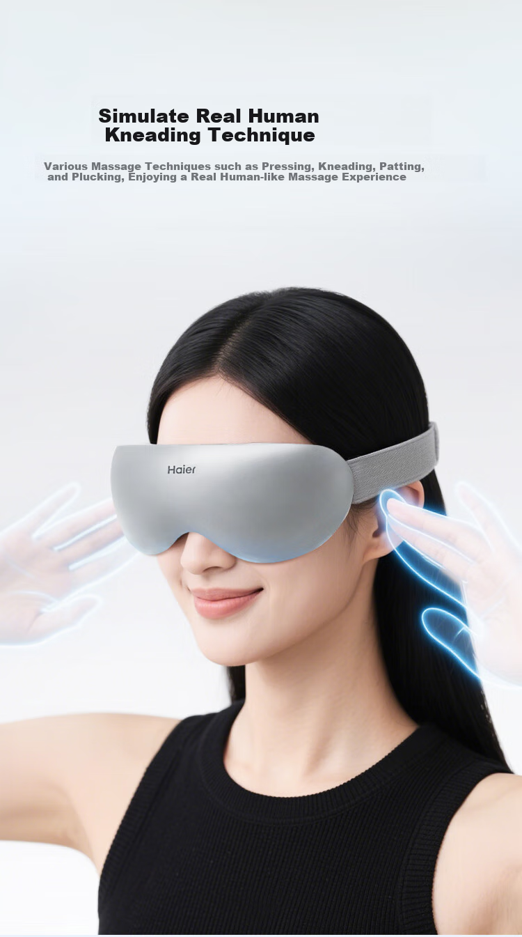 Haier Eye Massager, Eye Care Device, Eye Massage Tool, Eye Fatigue Relief Gadget, Hot And Cold Compress, Birthday Gift for Parents, Boyfriend, Girlfriend, Holiday Present HL-E1M 6