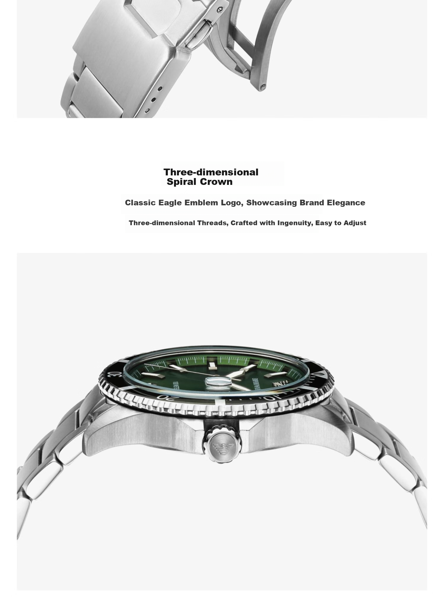 EMPORIO ARMANI Men's Watch, Steel Strap Quartz Water Ghost Business Casual Wristwatch, Birthday Gift for Boyfriend, AR11362 8