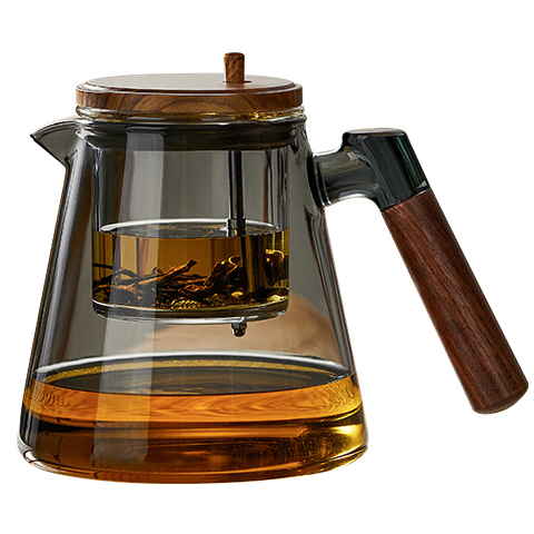 TEAHUE Glass Tea Infuser Pitcher with Separate Compartments, Heat-Resistant Teapot for Brewing Loose Leaf Tea, High-Quality Kung Fu Tea Set