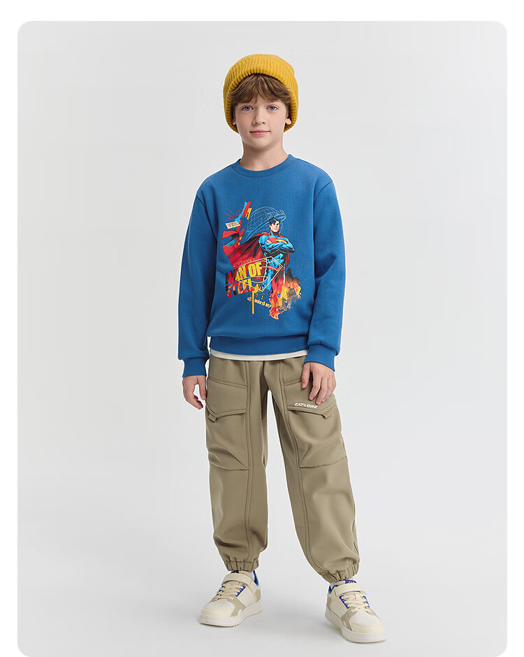 BALABALA DC Superman BalaOne Boys' Fleece Lined Sweatshirt Kids Winter 2025 Top 208425121102 7